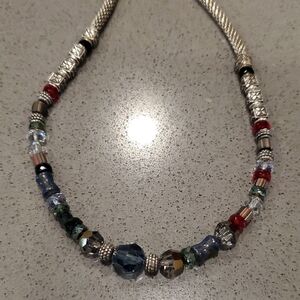 Brighton Soho Multicolor Beaded Necklace With Mesh Chain
